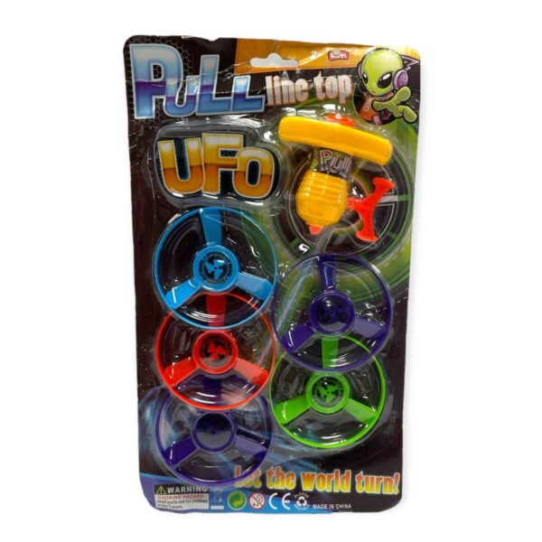 CARDED PULL SPINNING TOP UFO (CTN QTY 48) Huggables Ltd Importers
