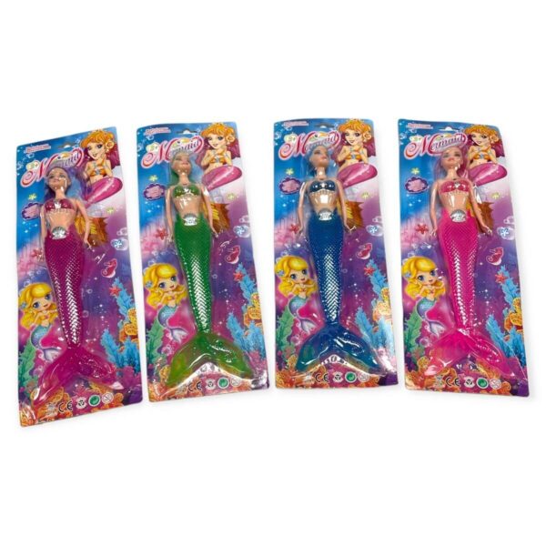 HU10144-CARDED 11″ MERMAID DOLL WITH LIGHT