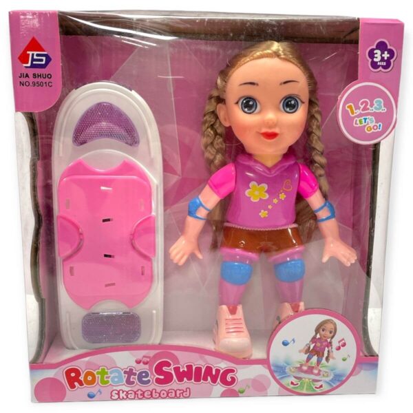 HU9351-DOLL ON SKATEBOARD ASSTD BOXED