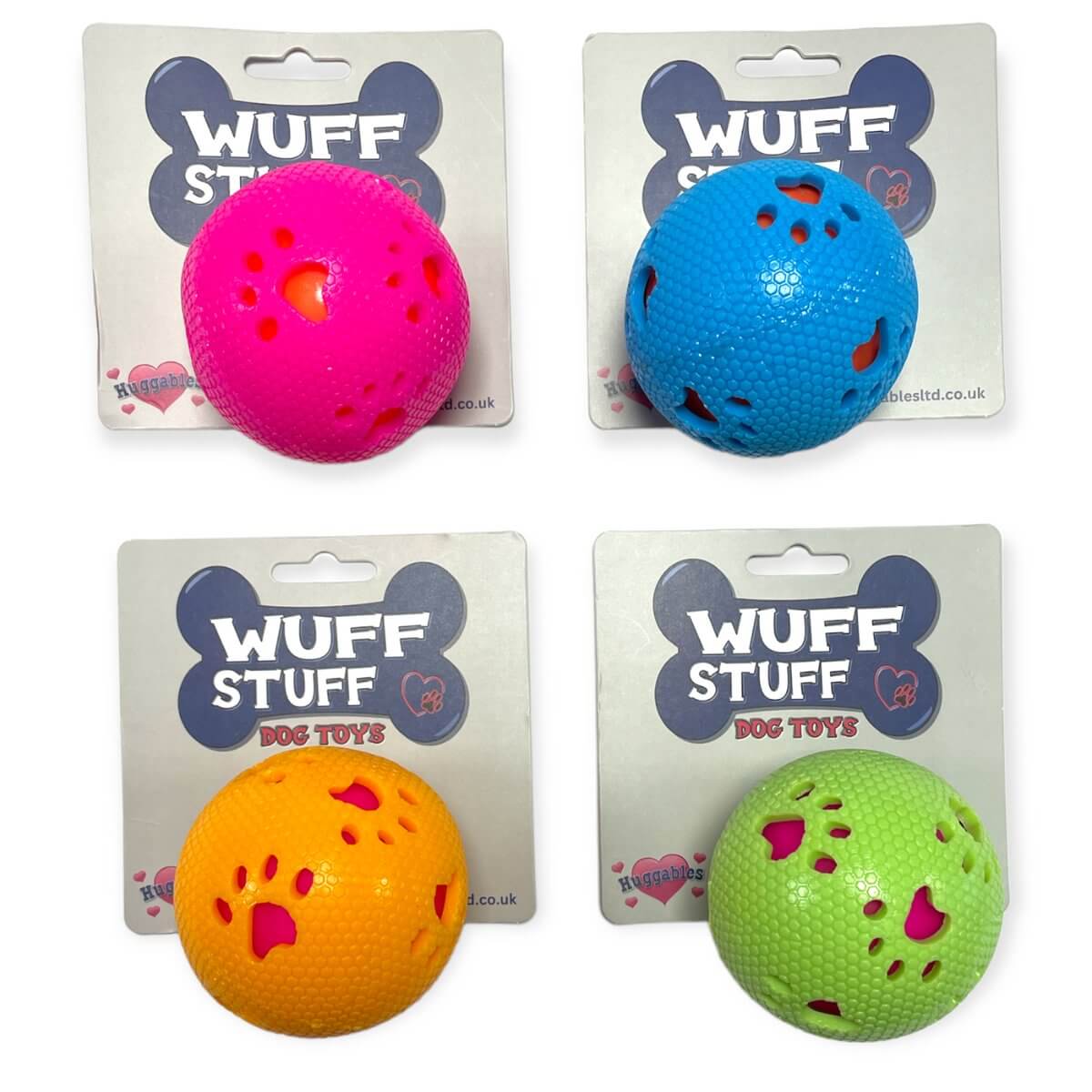 Dog Toy 7.6cm Squeaky Paw Print Ball (CTN QTY 48) Huggables Ltd
