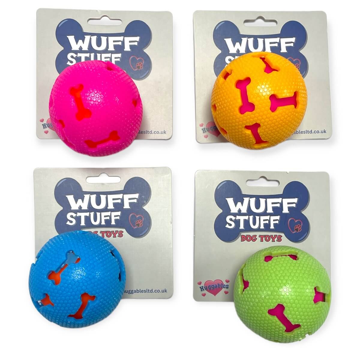 Dog Toy 7.6Cm Squeaky Bone Print Ball (CTN QTY 48) Huggables Ltd