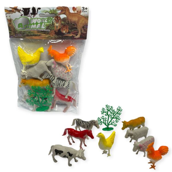HU1438-FARM YARD ANIMAL FIGURES IN BAG