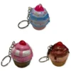 HU9253-5CM SQUISHY CUPCAKE KEYRING-CLOSE
