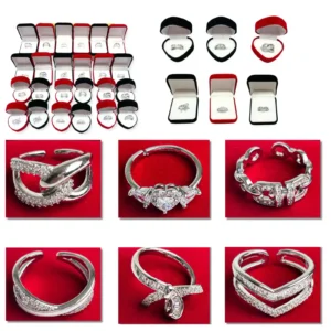 DIAMOND RINGS IN VELVET CASES ASSORTED