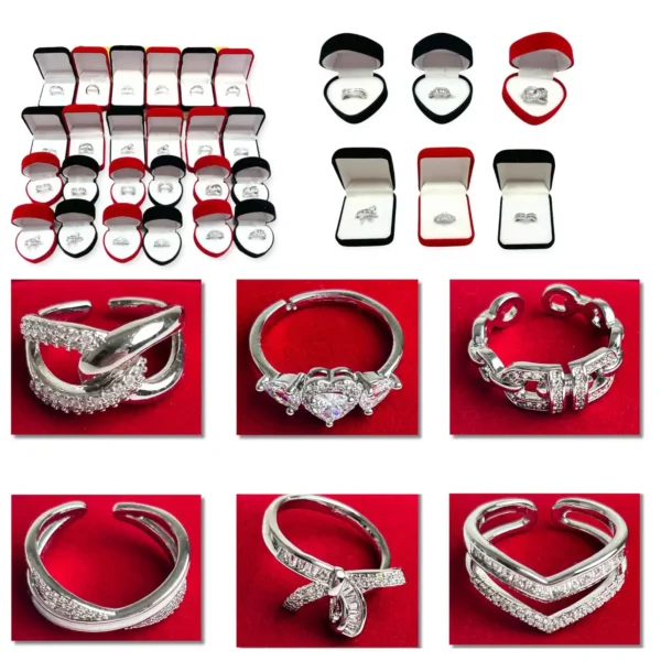 DIAMOND RINGS IN VELVET CASES ASSORTED