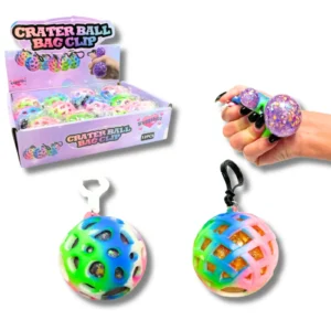 HU1544-5.5cm RAINBOW CRATER SQUISH BALL BAG CLIP-V2