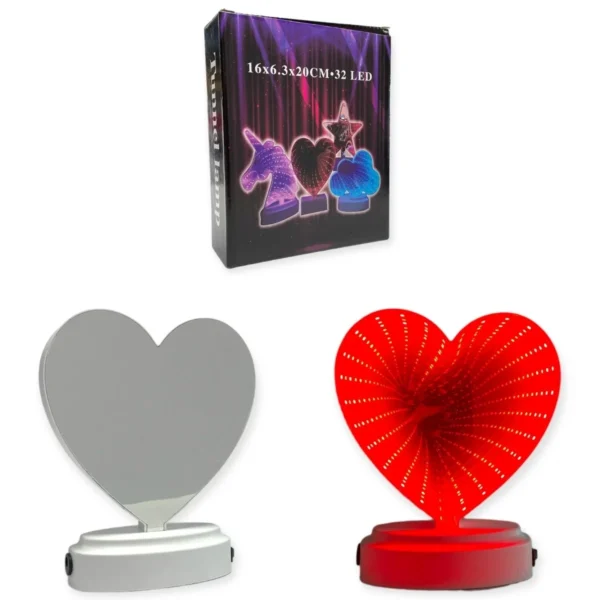 HU9460-17.5CM HEART INFINITY RED LIGHTS