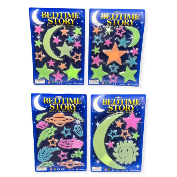 HU1590-GLOW IN THE DARK SPACE SHAPES ON CARD