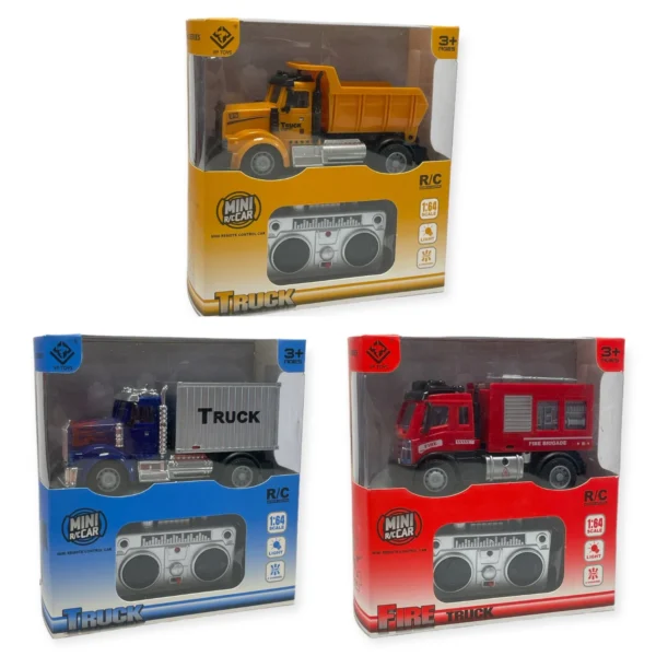 RC20311-RC 164 TRUCKS WITH LIGHTS 3 ASSORTED