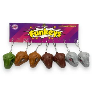 HU9409-KEYRING DINOSAUR HEAD PULL BACK