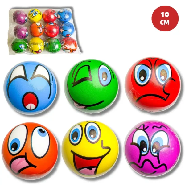 10CM PU COMICAL FACE BALL ASSORTED