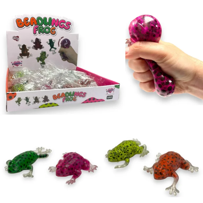 HU8057-11CM NEON BEADS SQUEEZY FROG