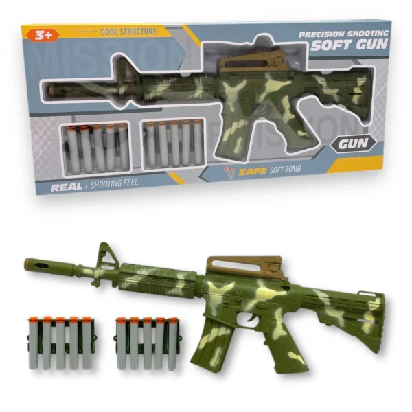 HU9483-42CM CAMOUFLAUGE SOFT DART GUN (CTN QTY 48)