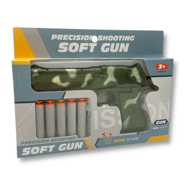 CAMOUFLAUGE SOFT HAND GUN BOXED-HU9500