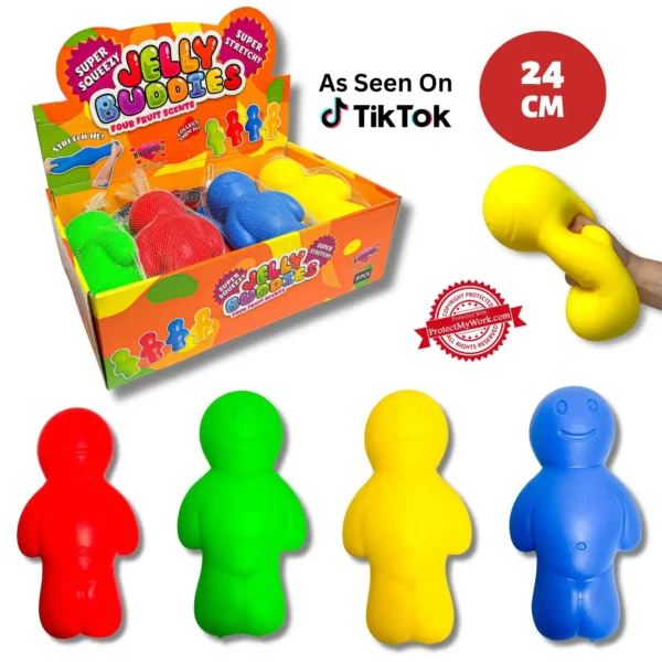 HU8127-24cm SQUEEZY JELLY BUDDIES IN CDU X 8 4 COLS