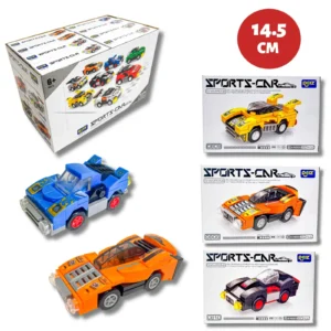HU1643-14-5CM-CHAMPION-SPORTS-CAR-BUILDING-BLOCKS-CDU-X-16-CTN-QTY-192