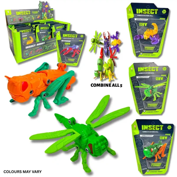 ROBOT INSECTS 5 ASSORTED BLOCKS SET CDU X 15 (CTN QTY 120)