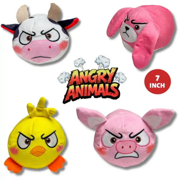 31071-7 7INCH ANGRY ANIMALS ROLY POLY COUNTRY MIX